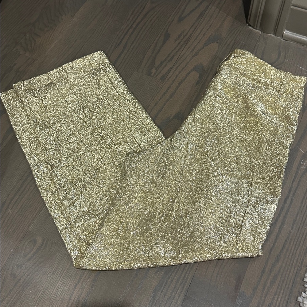 LAST CHANCE Zara Gold Textured Pants - Picture 10 of 12